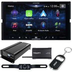 Alpine iLX-W670 7" Digital Multimedia Receiver with SiriusXM Tuner, License Plate Camera and KTA-450 4-Channel Power Pack Amplifier