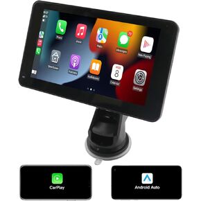 Wireless CarPlay/Android Auto Touch Screen Car Radio Portable Dash Mount Adapter Navigation/Mirror/Link HD LRV/FM/AM/Voice Control 7-inch Scree