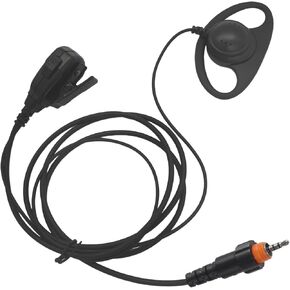 Two Way Radio Earpiece Headset Headphone Earphone with Ptt Mic for Motorola Walkie Talkie clp clp1010 clp1040 clp1060 clp1080 (D Shape Shaped Loop Ring)