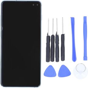 Organic Screen Replacement for Galaxy S10 Plus, Galaxy S10 Plus Frame, Digitizer Assembly with Frame Repair Tools for Galaxy S10 Plus (Blue)
