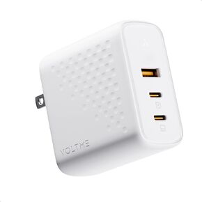 VOLTME 100W GaN III USB C Wall Charger (Foldable Plug), 3-Port PD 3.0 PPS Fast Charge USB-C Charger for Chromebook Laptop, MacBook Pro/Air, Pixelbook, ThinkPad, Dell XPS, iPad, iPhone 14 13, Samsung