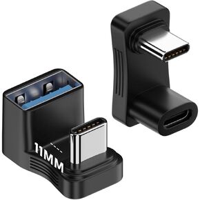 180°USB-C to USB-C Adapter, with USB 3.1/PD 100W 4K60Hz, Compatible with Steam Deck/Switch/Tablet/Laptop/Phone.etc(USB C to C&A 2PCS)
