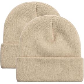 Rosoz Beanie for Men Women Cuffed Knit Hat Winter Beanies Skull Cap Unisex