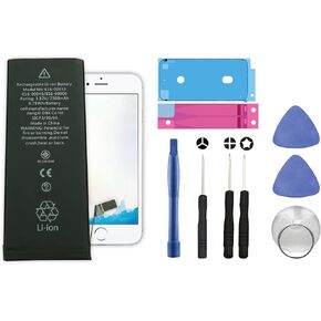 استبدال البطارية لجهاز iPhone 6S موديل A1633، A1688، A1700 مع مجموعة أدوات إصلاح احترافية، لاصق لإصلاح مشكلة الطاقة المنخفضة، بطارية احتياطية