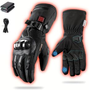 Heated Gloves,Heated Motorcycle Gloves for Men Women with 7.4V 3000mAh Rechargeable Batteries,Electric Gloves,Touchscreen Waterproof Windproof Non-Slip Heated Gloves for Skiing Cycling Fishing