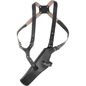 ALS454 Vertical Shoulder Holster Fits 357 Magnum 6’’ & Similar Revolvers RH Handmade! Free Extension for Big Body Size! (Black)