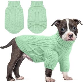 Dog Sweater for Small Dogs, Dog Christmas Sweater with Sleeves, Pullover Turtleneck Warm Soft Knitwear for Girl Boys Male Female Chihuahua, Bulldog, Dachshund, Pug, Yorkie (Pink, Medium)