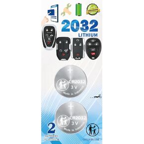 2Pack Key Fob Battery Replacement for Chevy GMC (Silverado Equinox Malibu Sierra Traverse Cruze Impala Tahoe Terrain Acadia Yukon Colorado Camaro Suburban Trax Blazer Sonic Express) Remote Key