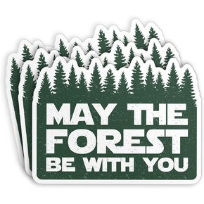 (3Pcs) May The Forest Be with You Stickers Nature Cute Hiking Sticker 3" Camping Sticker Waterproof Vinyl Sticker for Kindle Laptop Water Bottle Hard Hat Funny Sticker Gifts 3 Inches