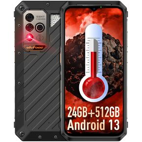Ulefone Power Armor 18 Ultra 5G Rugged Phone, Temperature Measurement 108MP Main Camera, 24GB+512GB MTK Dimensity 7050, 9600mAh, QI 15W Wireless Charging, 6.58" FHD+ Corning Gorilla Screen, Android 13