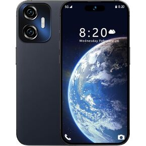 Unlocked Cell Phone, A16 Plus 5G Smart Phone, Unlocked Android Phone, 8-Core 8GB+256GB 6800Mah Battery, 24mp+48mp HD Pixels, US Edition Dual-SIM (Black)