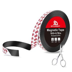 Magnetic Tape - 16 ft x 1 inch Magnet Strip Tape Roll with Strong Adhesive Backing,Magnetic Strip for Kitchen, Office, School Organization, Whiteboards,Fridge(0.07" Thick)