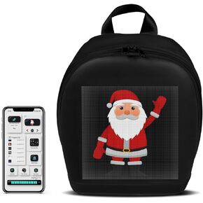 LED Backpack,LED Backpack with Programmable Full Color Display,Ideal gift for birthday/Christmas T6(black)