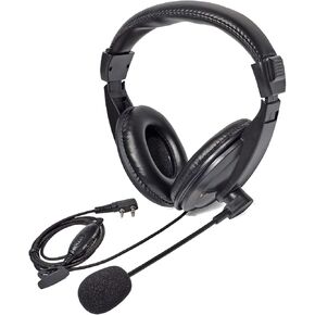 UAYESOK 2 Pin Overhead Walkie Talkie Earpiece with Boom Mic VOX PTT K-Type Surveillance Headsets for Baofeng UV-5R BF-888S Kenwood Retevis H-777 RT21 RT22 RT27 RT28 RT68
