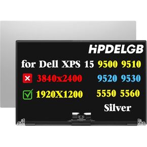 Replacement for Dell XPS 15 9530 9520 9510 9500 Precision 5580 5550 5560 1920x1200 IPS 15.6" LCD Non Touch Screen Digitizer Display Assembly (Silver)