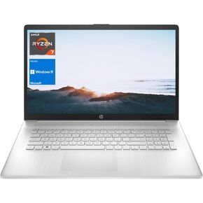 HP 2023 Newest 17 Laptop, 17.3" FHD Display (1920 x 1080), AMD Ryzen 7 7730U Processor (Beats i7-1260P), 64GB RAM, 1TB PCIe SSD, Backlit Keyboard, Wi-Fi 6, Webcam, HDMI, Windows 11 Home, Silver