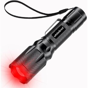 Red Light Flashlight- Dual LED Flashlight with Memory- 2 Color 3 Modes Torch- Handheld White & Red Light Torch for Night Vision & Outdoor Activities