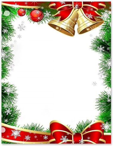 AnyDesign 60 قطعة من ورق قرطاسية عيد الميلاد بالألوان المائية لعيد الميلاد وحواف التوت ورق كتابة الحروف المزخرفة للملاحظات وبطاقات التهنئة والطباعة المدرسية والمكتبية، 8.5 × 11 بوصة in Kuwait