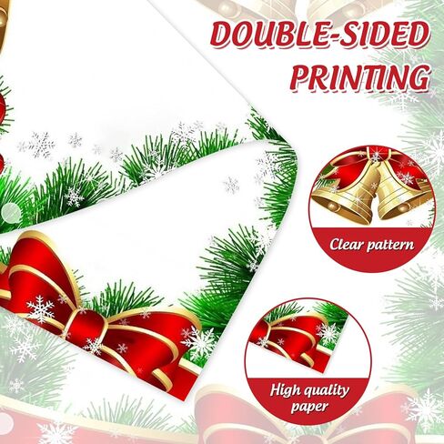 AnyDesign 60 قطعة من ورق قرطاسية عيد الميلاد بالألوان المائية لعيد الميلاد وحواف التوت ورق كتابة الحروف المزخرفة للملاحظات وبطاقات التهنئة والطباعة المدرسية والمكتبية، 8.5 × 11 بوصة in Kuwait