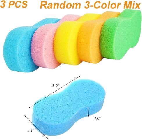 Car Wash Sponge 10 Pcs, Large All Purpose Sponges for Cleaning, High Foam Colorful Cleaning Sponge, Sponges for Car, Bike, Dishes, Bathroom, Kitchen Household Cleaning and Water Games in Saudi Arabia