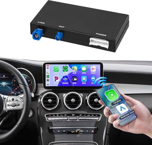 Rimoody Wireless Carplay Android Auto for Benz NTG5.0/5.1/5.2 C Class W205 GLC 2015-2019، يدعم ميرورلينك، نظام تحديد المواقع/الملاحة، كاميرا الرؤية الخلفية in Saudi Arabia