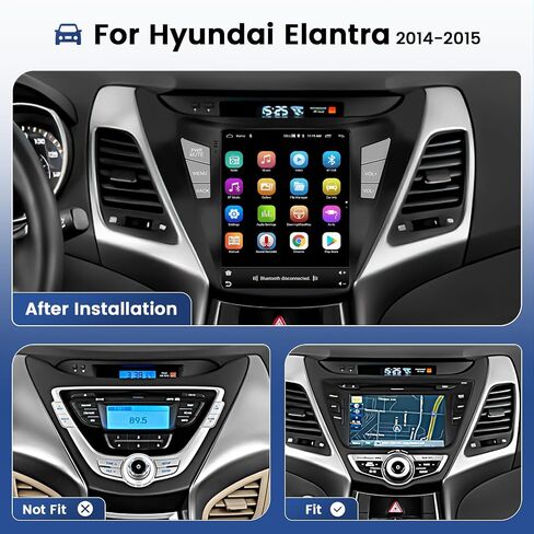 9.7 Inch Car Stereo for Hyundai Elantra 2014 2015 with Wireless Apple Carplay Android Auto, 2+64G Android 13 Touch Screen Car Radio GPS WiFi BT FM RDS Radio SWC Mirror Link EQ Backup Camera in Saudi Arabia