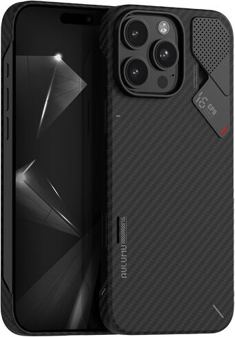 Aulumu A16 Aramid Fiber for iPhone 16 Pro Max Case | 1500D Ultra Slim Woven | Real Cooling | Compatible with MagSafe Black in Saudi Arabia