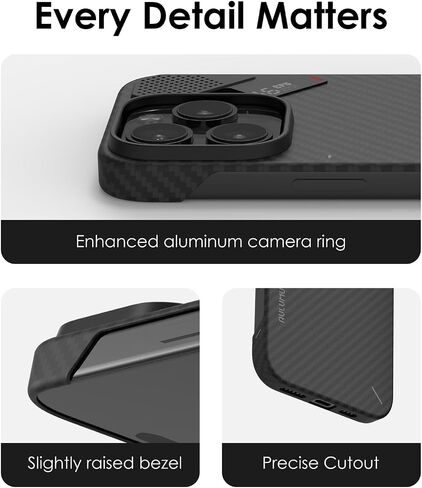 Aulumu A16 Aramid Fiber for iPhone 16 Pro Max Case | 1500D Ultra Slim Woven | Real Cooling | Compatible with MagSafe Black in Saudi Arabia