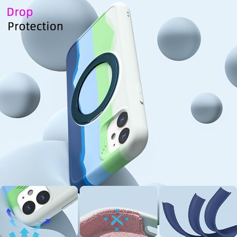 360°Rotatable Magnetic Ring Stand for iPhone 11 Case,Compatible with MagSafe,with [2 Pack Screen Protector] Military Grade Drop Shockproof Silicone Slim Phone Case 6.1 inch. (Black) in Kuwait