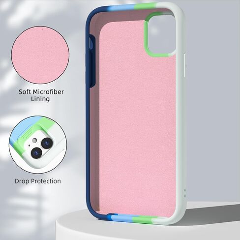 360°Rotatable Magnetic Ring Stand for iPhone 11 Case,Compatible with MagSafe,with [2 Pack Screen Protector] Military Grade Drop Shockproof Silicone Slim Phone Case 6.1 inch. (Black) in Kuwait