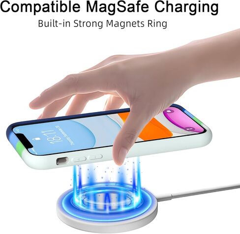 360°Rotatable Magnetic Ring Stand for iPhone 11 Case,Compatible with MagSafe,with [2 Pack Screen Protector] Military Grade Drop Shockproof Silicone Slim Phone Case 6.1 inch. (Black) in Kuwait