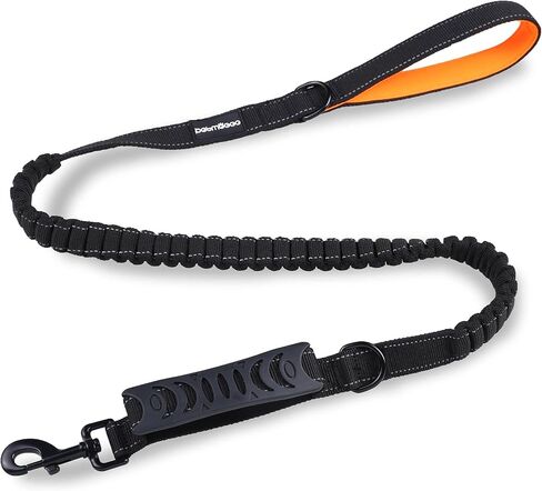 Premium 5.5FT Reflective Bungee Dog Leash for Medium and Large Dogs - Shock Absorbing with Padded Handle and Traffic Handle - Perfect for Training and Control in Saudi Arabia