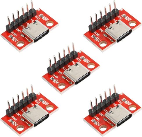 5 Pcs USB Type C Breakout Serial Basic Breakout Female Connector 16P PCB Converter Board in Saudi Arabia