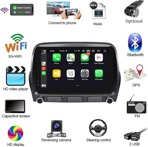 for Chevrolet Camaro 2010-2015 Android 13 Radio IPS Touchscreen GPS Navigation Stereo with Bluetooth Multimedia Player Build in Android AUTO Carplay (10.33-Inch) in Saudi Arabia