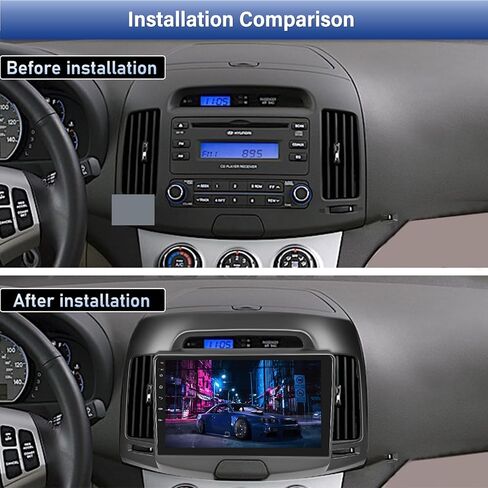 [2+64G] Android 13 Car Stereo for Hyundai Elantra 2007 2008 2009 2010 with Wireless Carplay&Android Auto,9 Inch Touch Screen Car Radio with GPS WiFi Bluetooth FM/RDS HiFi SWC AUX-in+AHD Backup Camera in Saudi Arabia