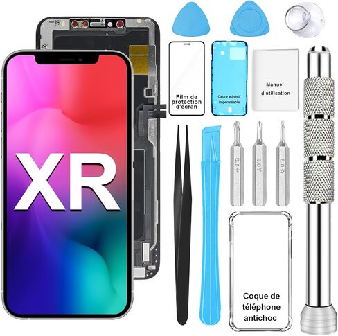for iPhone XR Screen Replacement 6.1" COF LCD Sceen & 3D Touch IPS FHD Digitizer Full Assembly with Repair Tools Screen Protector Waterproof Frame Sticker in Saudi Arabia