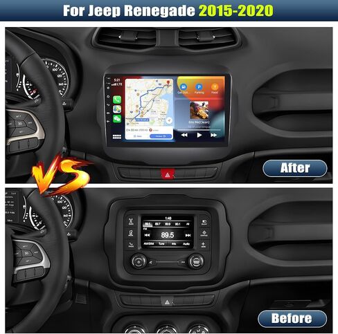 [4+64G] 8-Core Android 13 Car Stereo for Jeep Renegade 2015-2020 with Apple Carplay&Android Auto,9 Inch Car Radio with Mirror Link Bluetooth FM/RDS WiFi GPS Navigation SWC Dual USB+AHD Backup Camera in Saudi Arabia