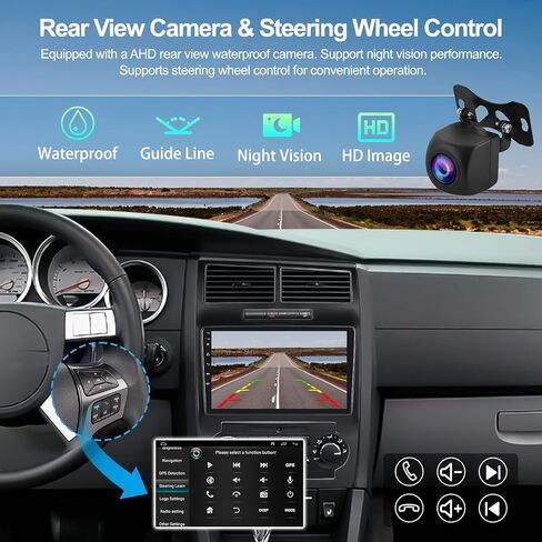 راديو ستيريو للسيارة 2+64 جيجا بايت لسيارة دودج تشارجر ماغنوم 2006 2007 مع CarPlay اللاسلكي Android Auto 9 بوصة تعمل باللمس وحدة الرأس Android 13 مع نظام ملاحة GPS HiFi Bluetooth FM AHD كاميرا احتياطية in Saudi Arabia