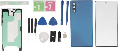 for Note 10 Replacement Rear Glass Cover, Front Screen Glass Repair Kit, DIY, with a Full Set of Repair Tools (Blue) in Kuwait