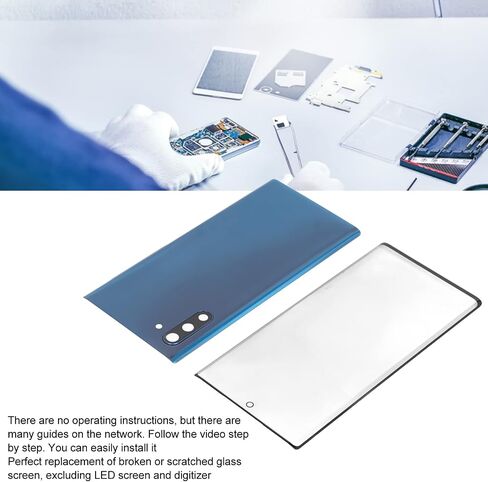 for Note 10 Replacement Rear Glass Cover, Front Screen Glass Repair Kit, DIY, with a Full Set of Repair Tools (Blue) in Kuwait