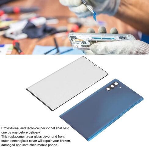 for Note 10 Replacement Rear Glass Cover, Front Screen Glass Repair Kit, DIY, with a Full Set of Repair Tools (Blue) in Kuwait
