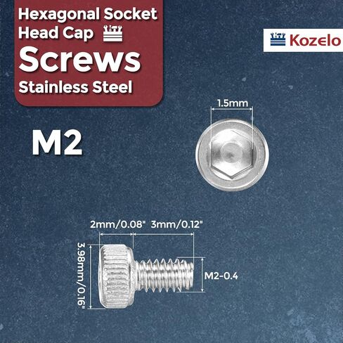 50pcs Socket Head Cap Screws - [M2.5-0.45 x 12mm] 304 Stainless Steel Fully Threaded Allen Socket Drive for Electrical Motor 3D Printing Fan Engine Replacement Use, Silver in Kuwait