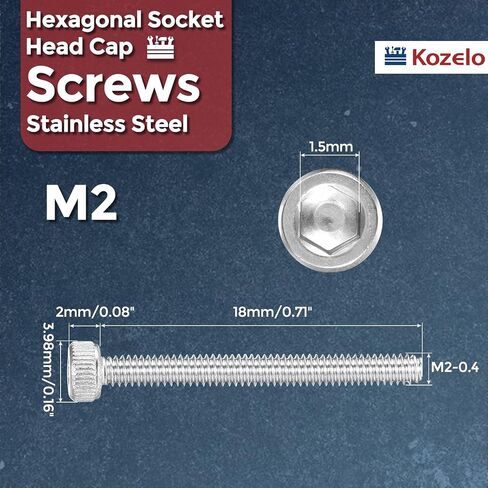 50pcs Socket Head Cap Screws - [M2.5-0.45 x 12mm] 304 Stainless Steel Fully Threaded Allen Socket Drive for Electrical Motor 3D Printing Fan Engine Replacement Use, Silver in Kuwait