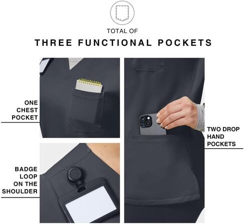 Medical Scrub Set For Women - Modern V-Neck Scrub Top & Slim Jogger Scrub Pants, 8 Pockets, Anti-Wrinkle in Saudi Arabia