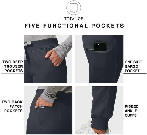 Medical Scrub Set For Women - Modern V-Neck Scrub Top & Slim Jogger Scrub Pants, 8 Pockets, Anti-Wrinkle in Saudi Arabia