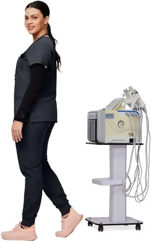 Medical Scrub Set For Women - Modern V-Neck Scrub Top & Slim Jogger Scrub Pants, 8 Pockets, Anti-Wrinkle in Saudi Arabia