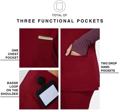 Medical Scrub Set For Women - Modern V-Neck Scrub Top & Slim Jogger Scrub Pants, 8 Pockets, Anti-Wrinkle in Saudi Arabia