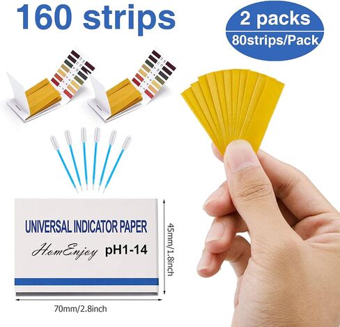 1 Pack pH Test Strips, 80 Strips pH.1-14 Universal pH Test Paper Litmus Test Paper pH Soap Making Testing Strips for Water Wine Saliva Urine Soil Testing Pet Food (Sealed Pack) in Kuwait