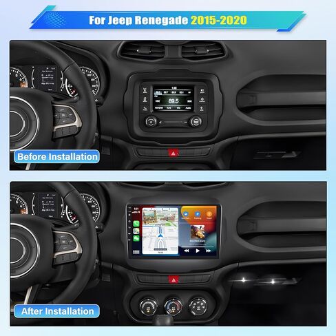 4+64G 8-Core Android 13 Car Stereo for Jeep Renegade 2015-2020 with Wireless CarPlay Android Auto, 9 '' IPS Touchscreen GPS Navigation with WiFi Mirror Link Bluetooth FM RDS DSP EQ SWC Backup Camera in Kuwait