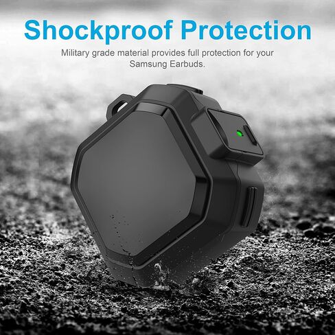 Valkit Compatible Galaxy Buds FE Case 2023/Buds 2 Pro 2022/Buds 2/Buds Pro/Buds Live Case Cover with Lock, Carbon Fiber Shockproof Protective Case for Men Women with Keychain for Samsung Earbuds in Saudi Arabia